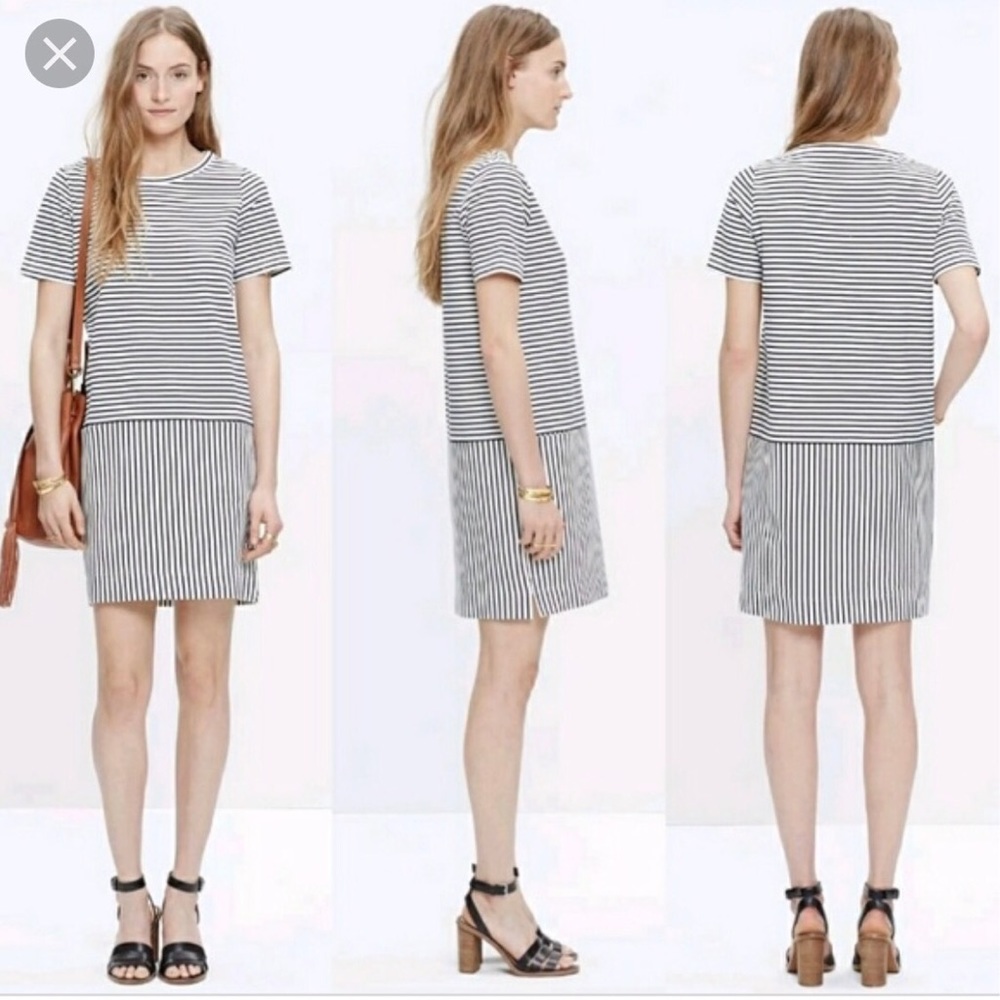 Madewell Striped Front Pocket Dress Small